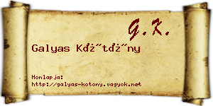 Galyas Kötöny névjegykártya